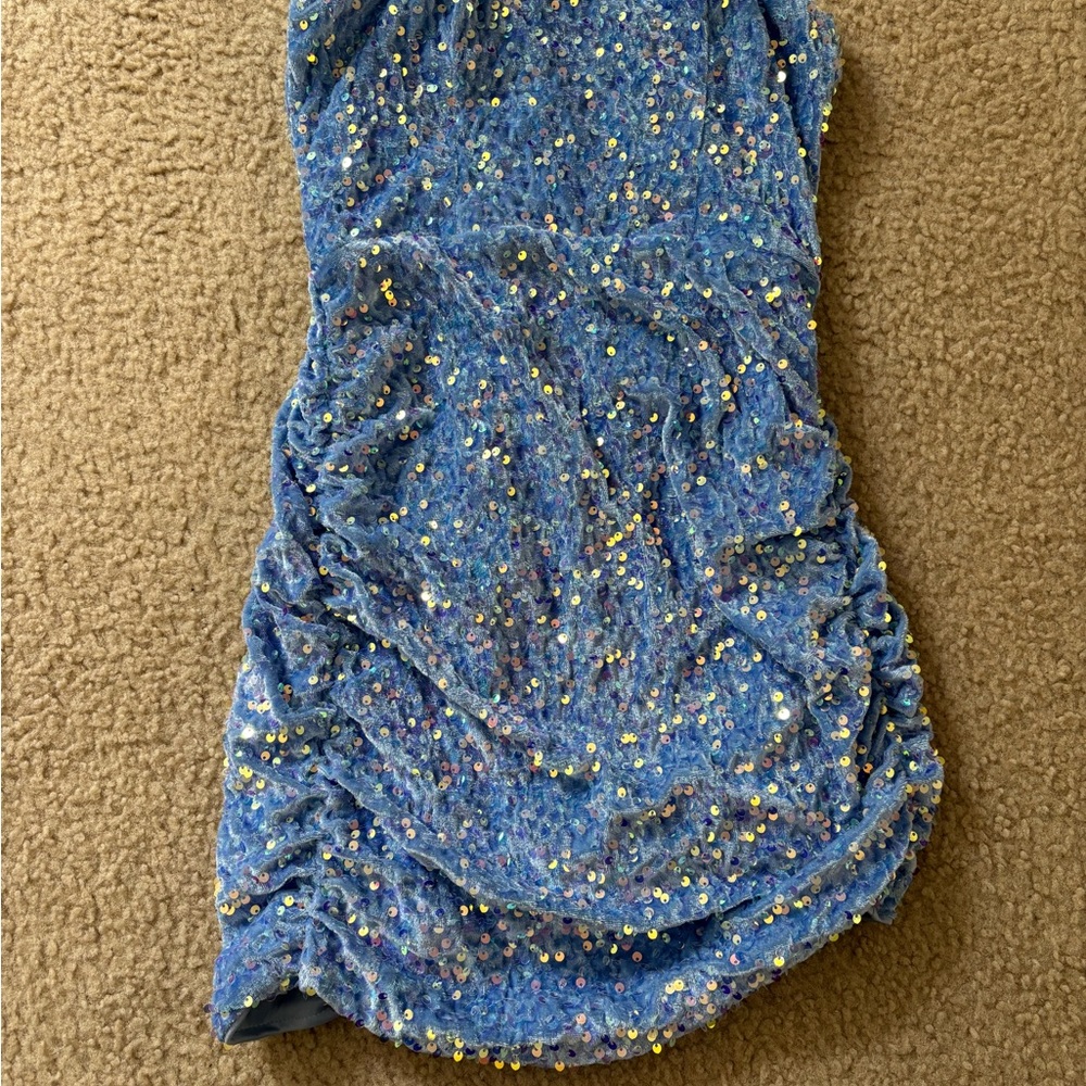 SHEIN Light Blue Satin Fabric